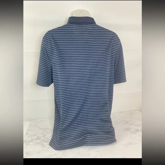 Croft & Barrow Polo Shirt Mens L Blue Striped Performance Short Sleeve M​​ - Picture 5 of 8